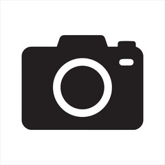 Sleek Black and White Camera Icon for Photography and Visual Arts Projects Emphasizing Simplicity and Modern Design Perfect for Website Graphics and Application Interfaces