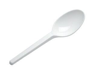 White plastic spoon, angled view (1)