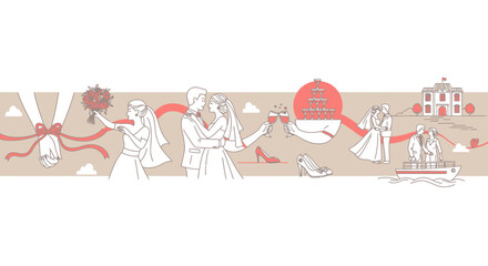 Celebrate your dream wedding journey from proposal to honeymoon with joyful couples, elegant details, and happy moments