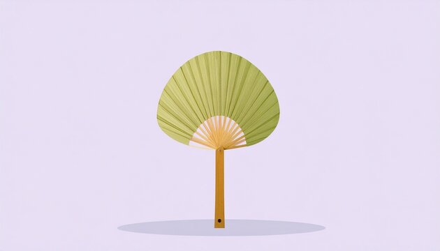 Minimalist 2D artwork of a sasando, traditional string instrument from Rote Island, shaped like a fan with palm leaf covering, soft pastel colors