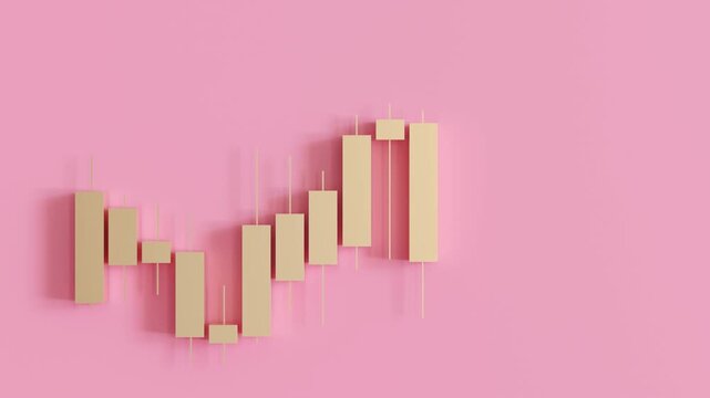 Animated Forex Trading Chart with Candlestick Graph and Digital Financial Market Data for Investment Background