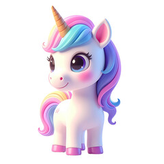 Cute, stylized unicorn with vibrant pastel colors