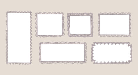 Create beautiful invitations and announcements with these delicate hand-drawn frames for scrapbooking, branding, and adding artistic flair to your projects
