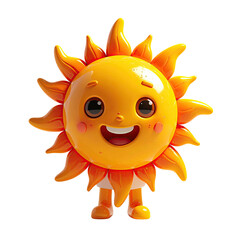 Cartoon sun character with happy expression
