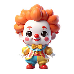 Smiling, cartoon clown figurine, vibrant colors