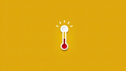 Simple thermometer graphic on yellow