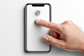 Hand touching a smartphone screen