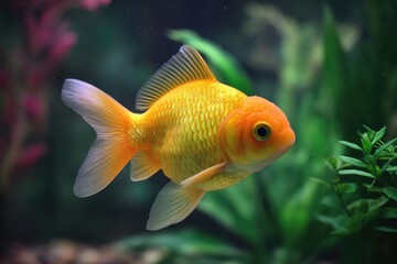 Goldfish swimming in an aquarium