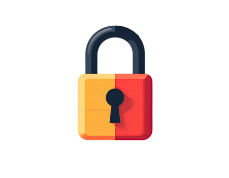 Colorful, flat-style padlock icon