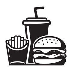Fast food vector illustration on a white background.Simple design,perfect for various uses.
