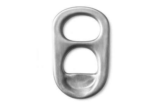 Aluminum pull tab for can drinks, promoting recycling and environmental conservation on transparent background