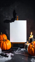paper blank with halloween decoration halloween design