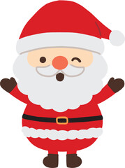 両手を上げる笑顔のサンタクロースのイラスト