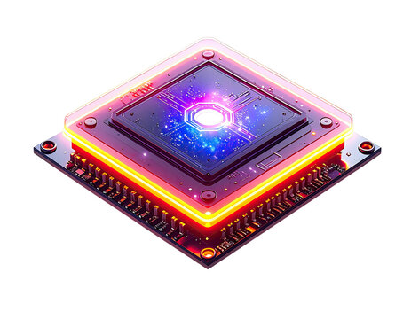 glowing cpu processor futuristic design clip art preview