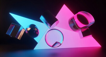 Glowing orbs & crystals illustration