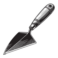 Black putty knife Silhouette Vector, High Quality Illustration on White Background