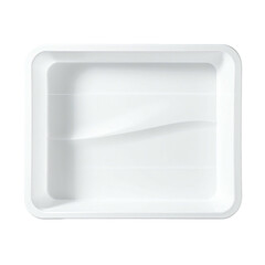 Fototapeta premium Rectangular, white, smooth, molded, basin, with, subtle, wave, design