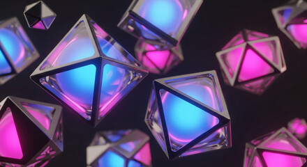 Glowing orbs & crystals illustration