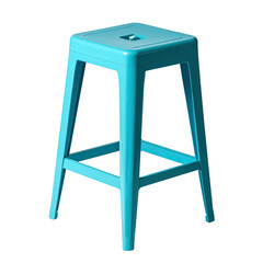 Teal plastic stool, square top and base
