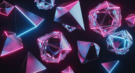 Glowing orbs & crystals illustration