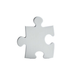 Single, light gray puzzle piece against black background (1)