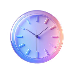 Round clock with pastel gradient, showing time