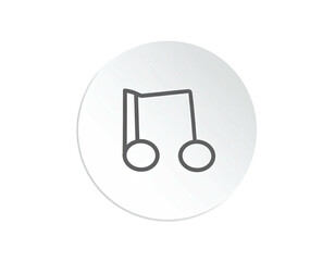 Gray music note icon in a white circle