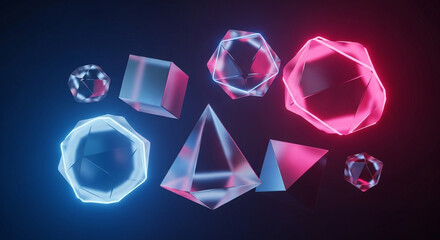 Glowing orbs & crystals illustration