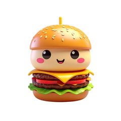 Cute cartoon burger with a happy expression