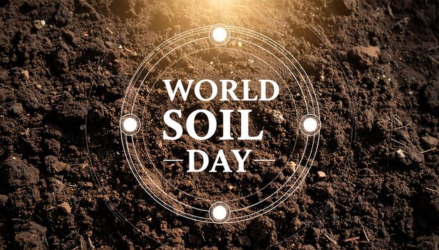 Earth's fertile soil, highlighted with a World Soil Day message