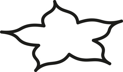 Abstract Curved Star-Like Vector Shape with Organic Perspective Design Flowing Geometric Organic Form for Creative Decoration and Backgrounds