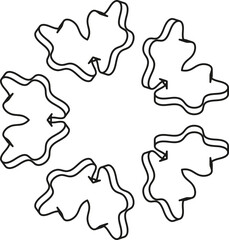 Abstract Curved Star-Like Vector Shape with Organic Perspective Design Flowing Geometric Organic Form for Creative Decoration and Backgrounds