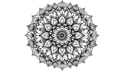 Ornate black and white mandala design
