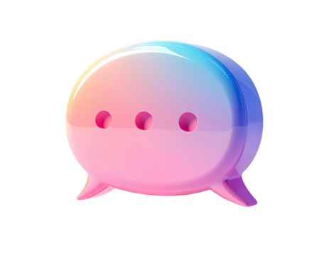 3D speech bubble icon, vibrant gradient colors (2)