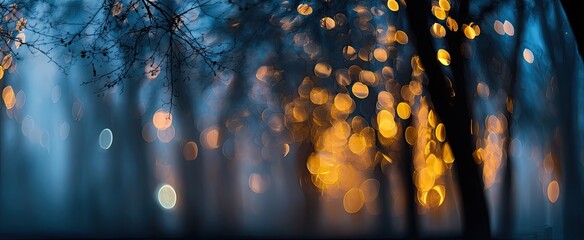 Abstract nocturnal forest scene