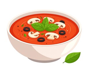 Creamy tomato soup in a bowl