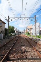 東急池上線旗ヶ谷駅近くの線路