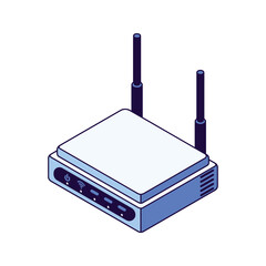Isometric Router Device for Network Connectivity.