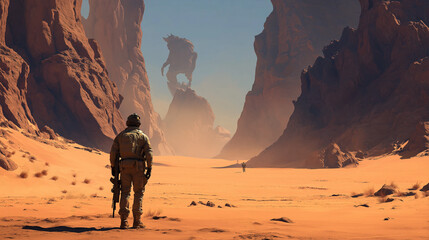 desert valley with fictional characters