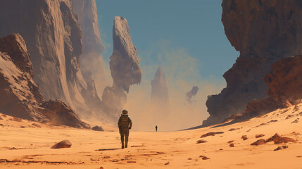 desert valley with fictional characters