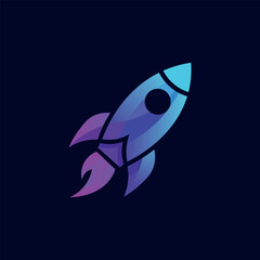 Fototapeta premium A sleek rocket logo design for innovative tech companies and space exploration ventures