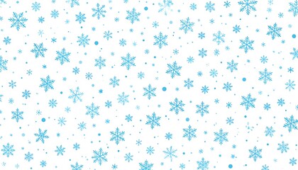 Light blue snowflakes on white background