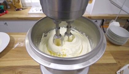 Mixing batter in stand mixer