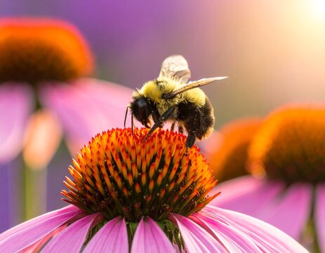 Bee on a coneflower