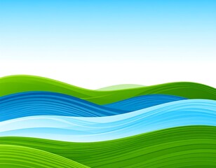 Obraz premium Abstract landscape with hills and water