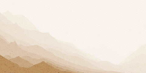Obraz premium Sunrise in the mountains, sepia shades, retro effect, ridge gradients, vector illustration