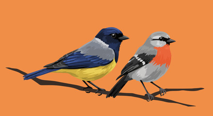 Obraz premium Vector illustration Birds