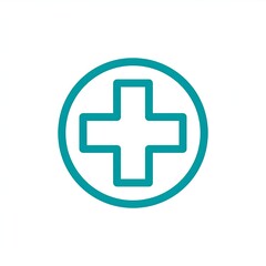 Obraz premium Teal medical cross icon
