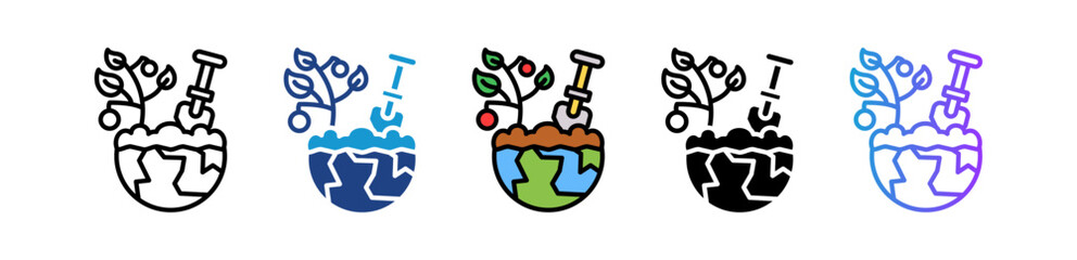 Tree Planting multiple icon