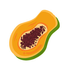 papaya fruit isolated on white